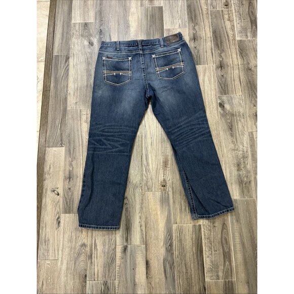 Ariat Men's Relaxed Boot Cut M4 Size 42x32 Blue Jeans - Picture 10 of 11